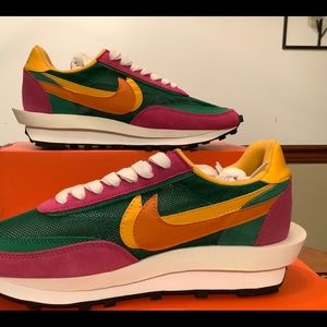 Nike X Sacai LD Waffle Green/ Yellow Men Size 10
